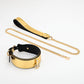 K8 Gold&Silver Collar Handcuffs Leather Set