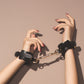 Minimalist Black Collar Handcuffs Leather Set